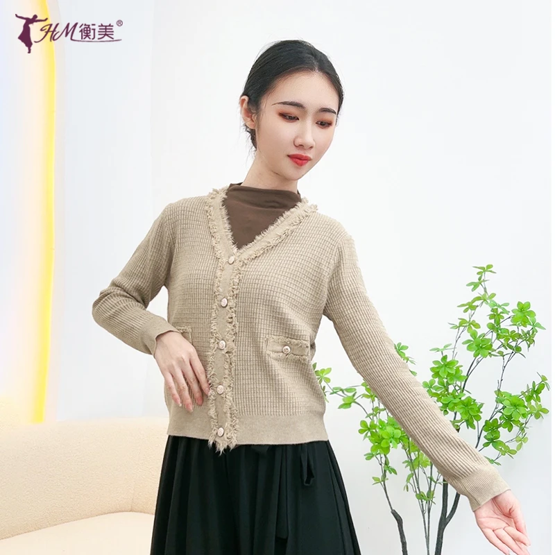 古典舞蹈练功训练服装女长袖开衫外套上衣加厚保暖现代中国舞蹈服