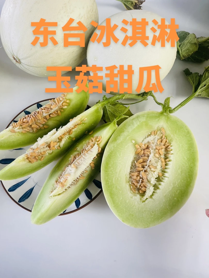 正宗东台头茬农友冰淇淋玉菇甜瓜2-6粒装19-20斤左右新鲜采摘发货