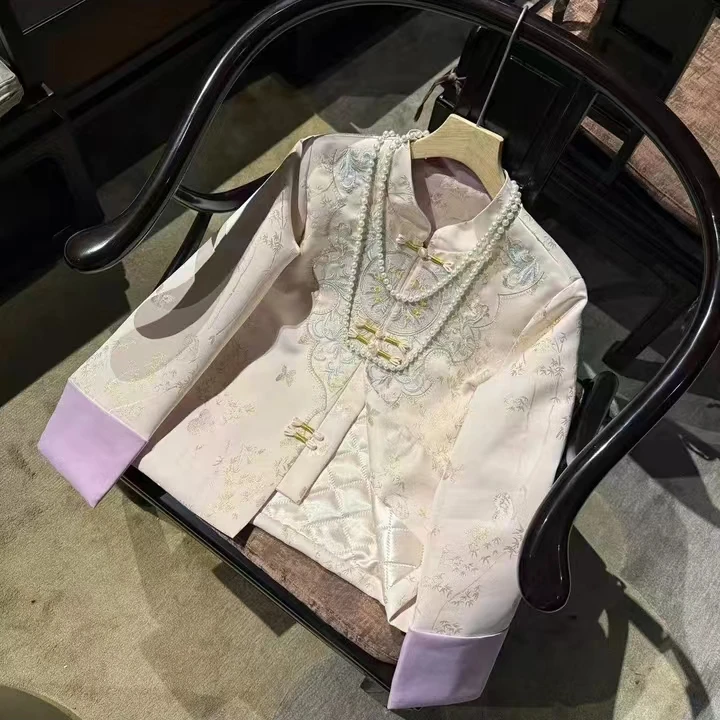 【繁花年华】中式外套夹棉女装时尚立领刺绣中国风古风复古宽松