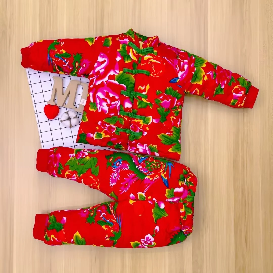 2024宝宝手工棉衣盘扣宝女宝分体弹力平腰棉花冬季厚款儿童保暖