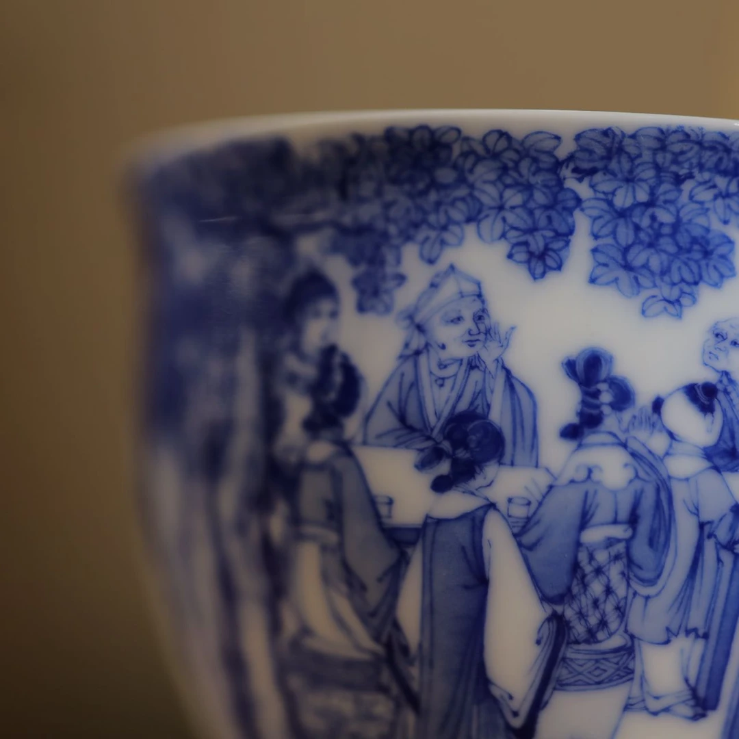 黄娟窑青花薄胎红楼梦杯