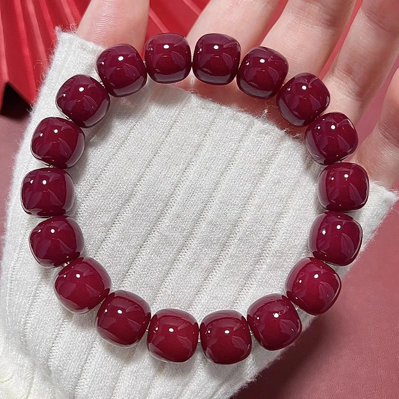 车厘子菩提根手串高密单圈文玩手持念珠解压绕指柔男女