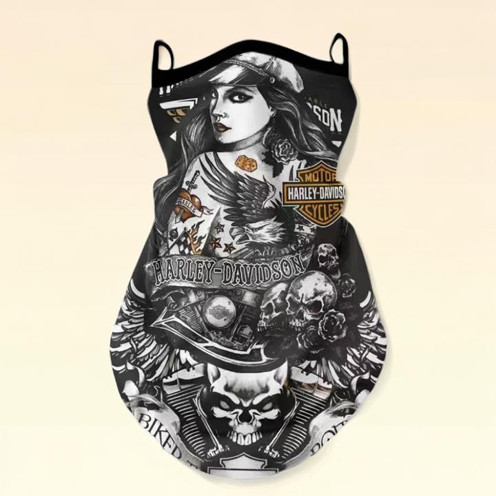 户外骑行防晒面罩男摩托车挂耳面巾哈雷机车复古头巾夏季户外围脖