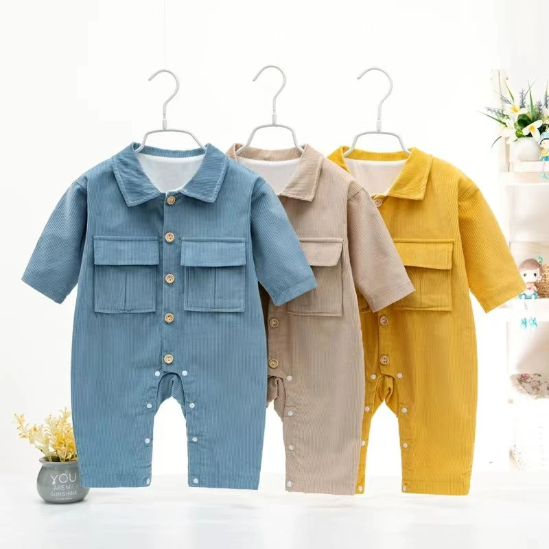 婴儿灯芯绒双层连体衣