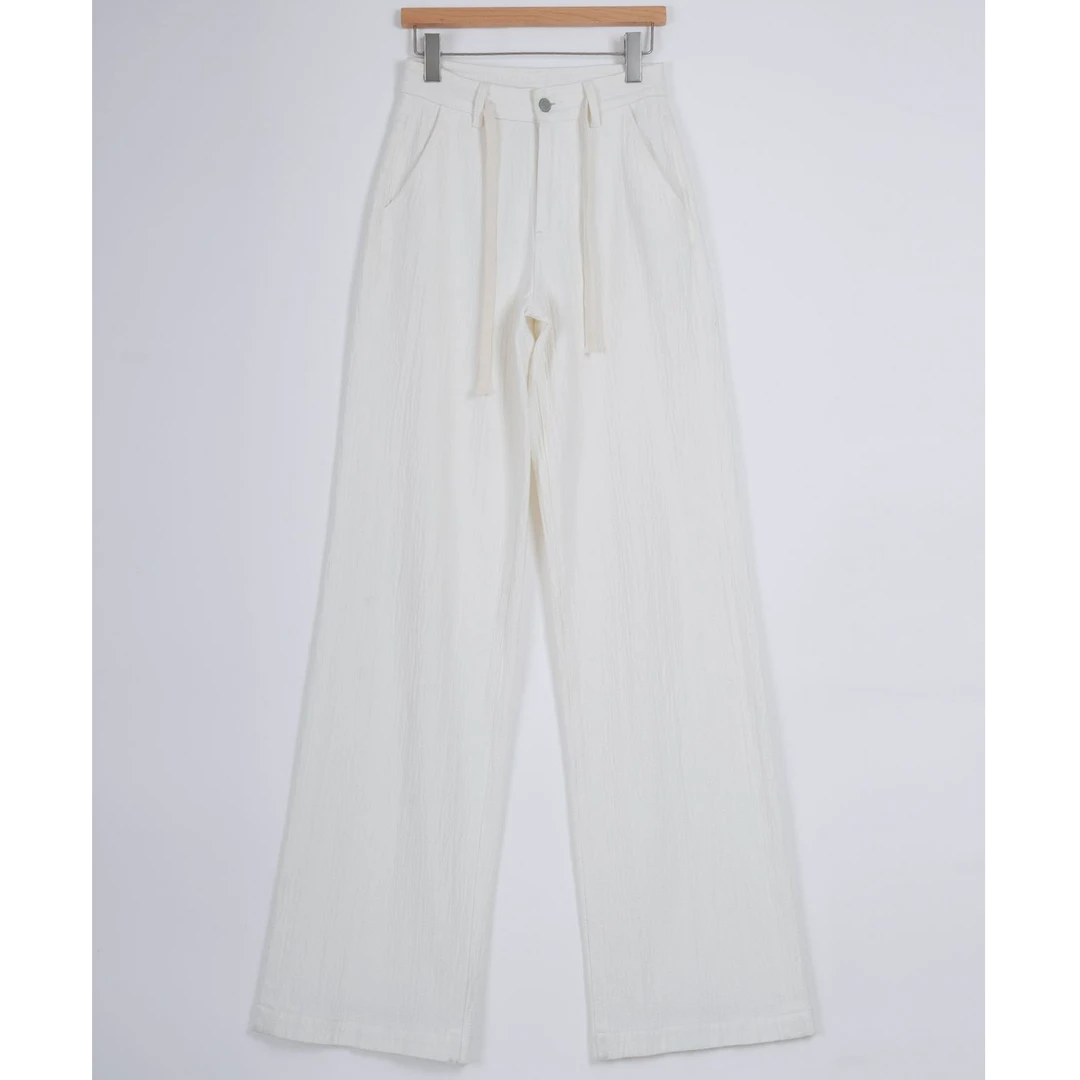 红风尚-F906定制面料泡泡纱白牛阔腿裤