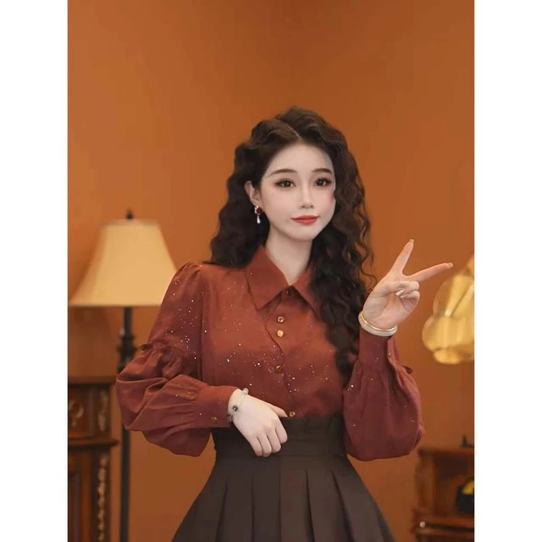 蒋蒋【浪漫书签】秋款气质显瘦设计减龄新款上衣00790