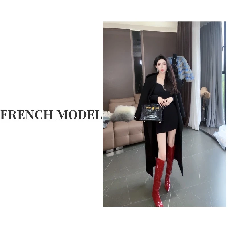 法模FRENCH MODEL .秋冬睡袍款连帽收腰长款风衣大衣40960325