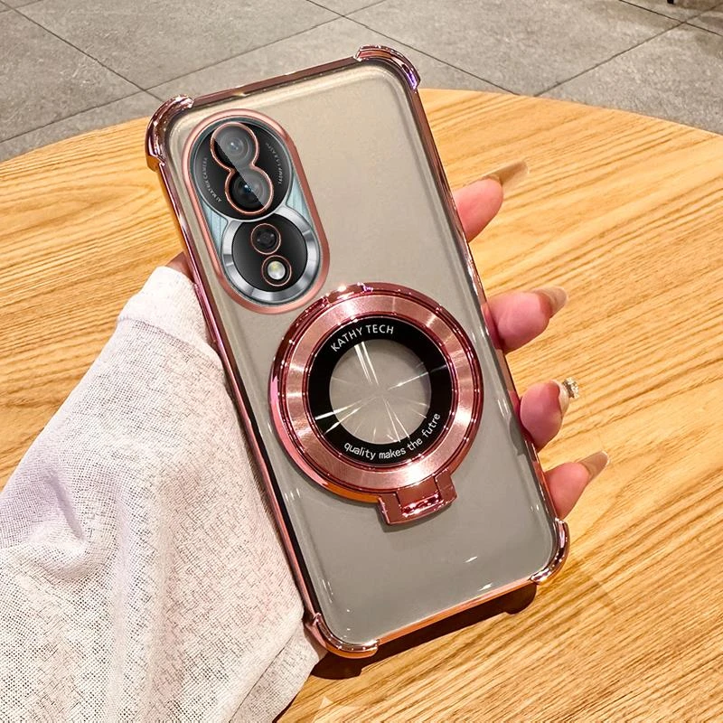 适用荣耀80手机壳新款气囊防摔80pro高级感透明保护套honor80车载