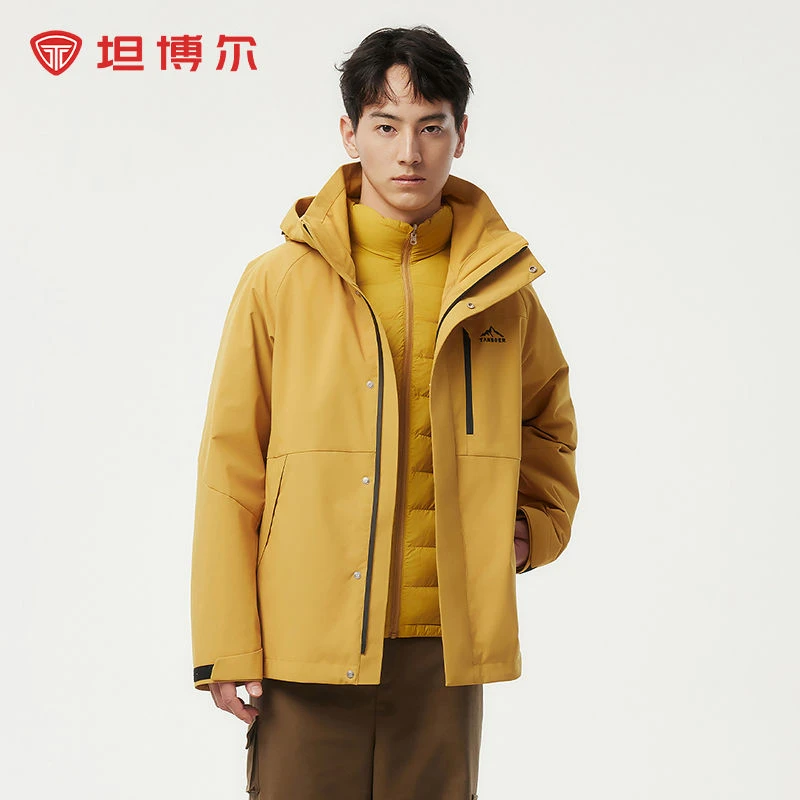 坦博尔24冬季新款连帽羽绒服御寒三合一可脱卸羽绒内胆531D