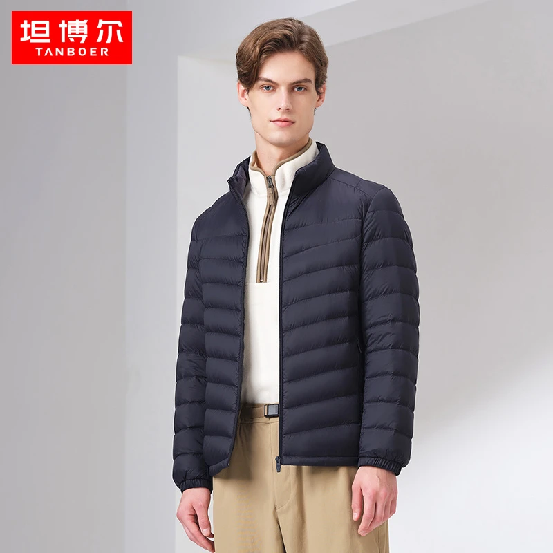 坦博尔男款羽绒服男士秋冬休闲简约百搭立领冬季保暖外套TA330223
