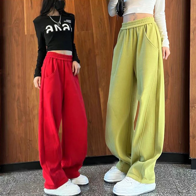 加绒裤子女款2025秋季新款阔腿香蕉裤女高腰显瘦香蕉直筒裤长裤