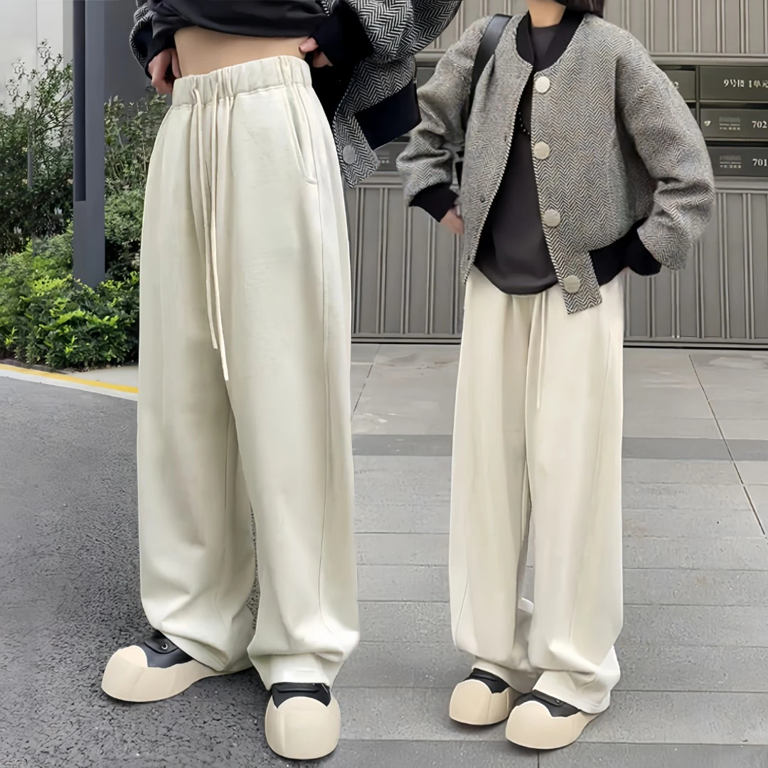 秋款裤子女2024新款爆款直筒香蕉裤宽松百搭休闲裤复古拖地阔腿裤