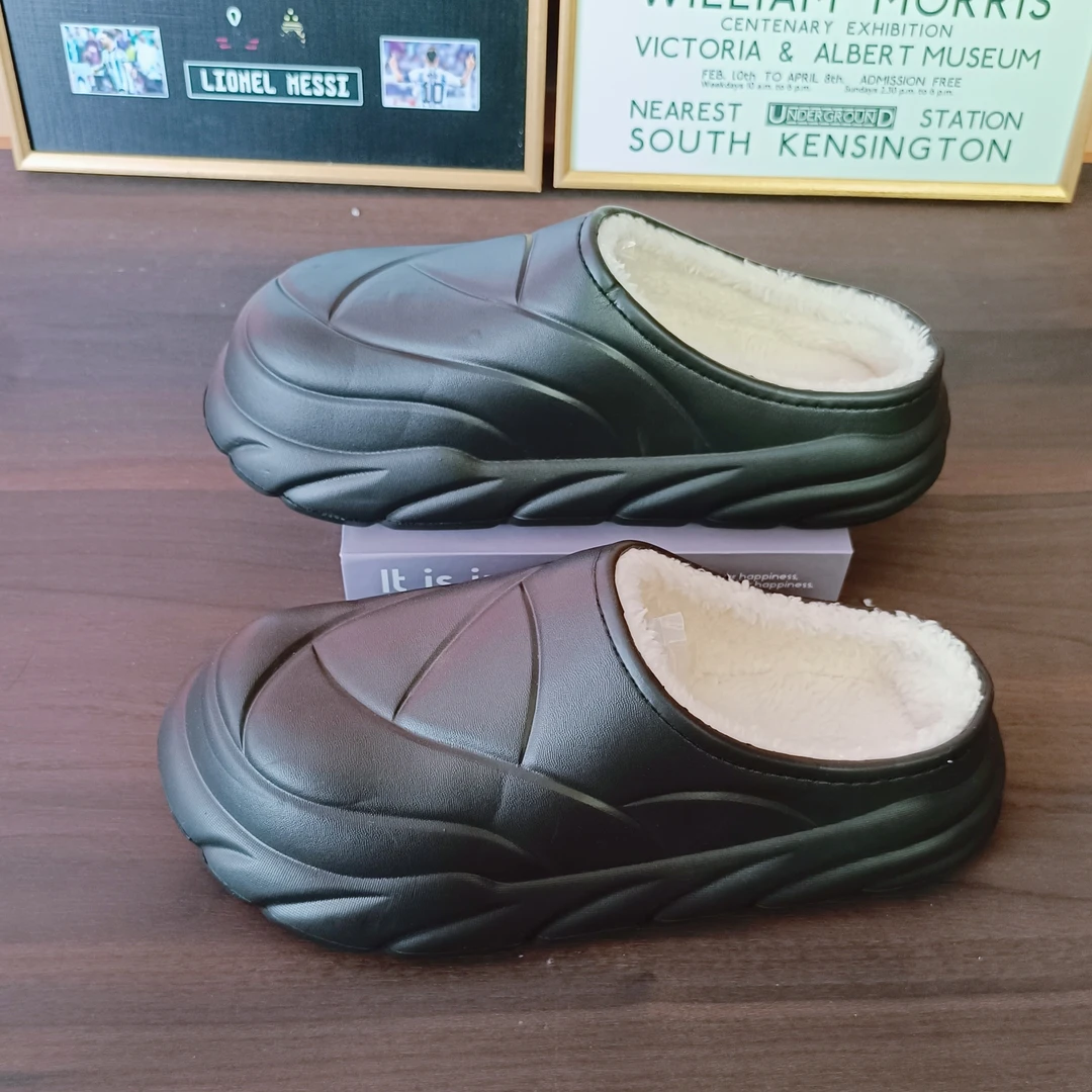 户外棉拖鞋2024冬季新款防水外穿防滑加绒保暖棉鞋男居家情侣棉拖