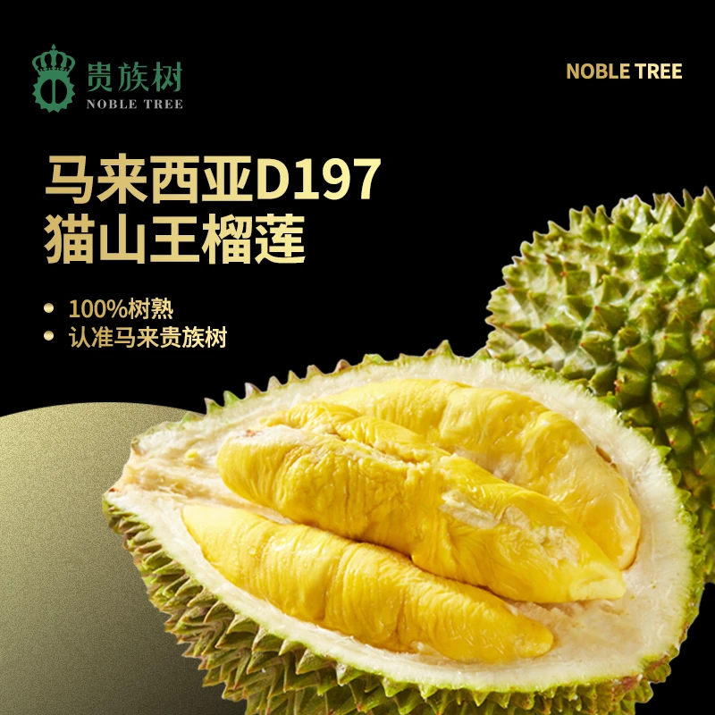 两个猫山王388！D197猫山王榴莲液氮冷冻整果2个装（合计5斤以上）