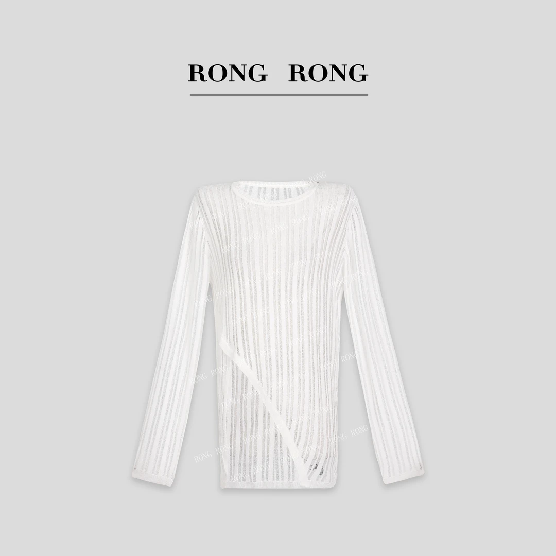溶溶T【一梦星光】RONGRONG 重工珠片不对称开叉罩衫R8858-6.16S001