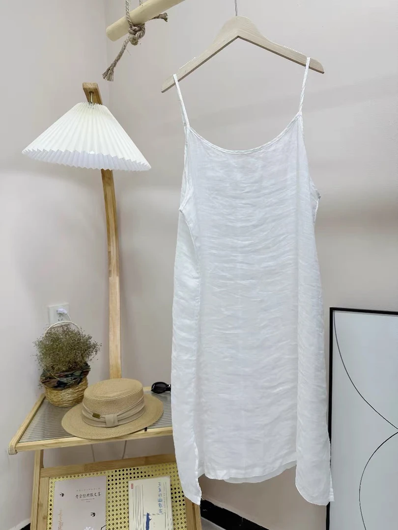 苎麻内搭吊带白色百搭简约宽松舒适纯色女背心打底