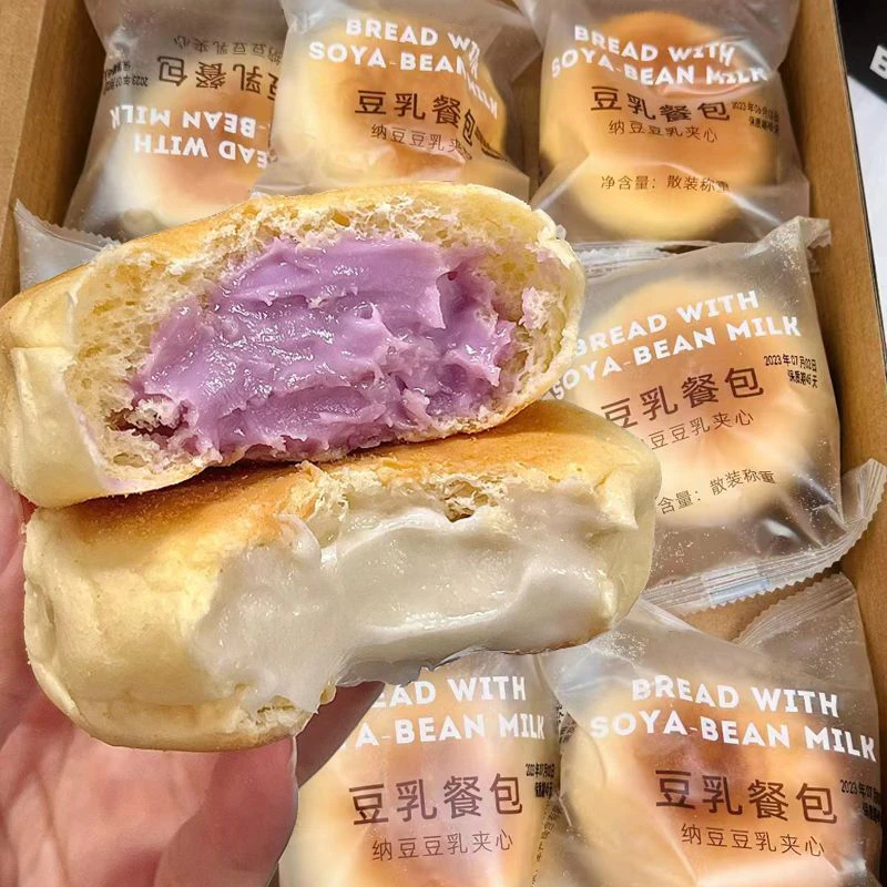 【新日期】软糯香甜定制豆乳餐包早餐食品面包糕点豆乳夹心点心