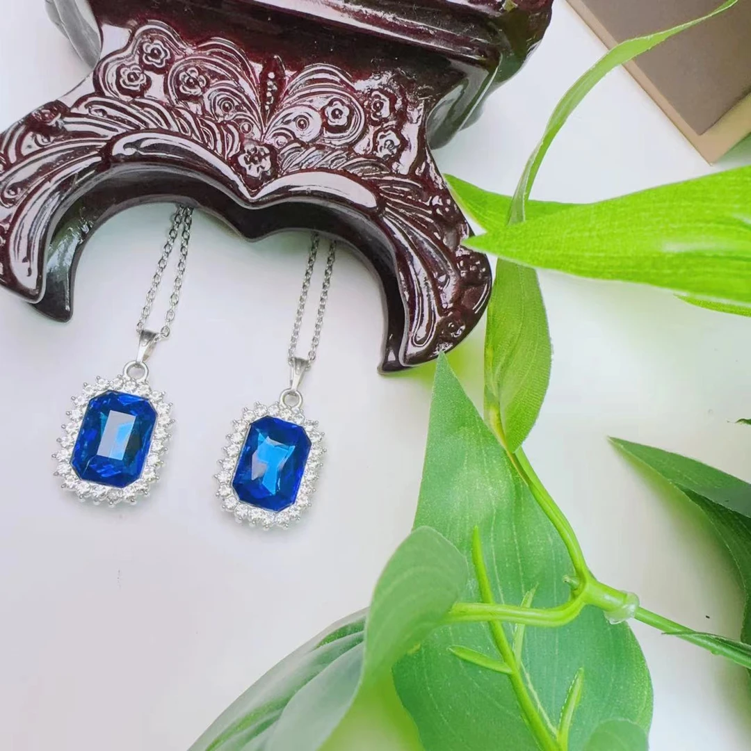 吊坠【天焱珠宝】B95高奢精品蓝宝石吊坠培育带链子多样发一AL