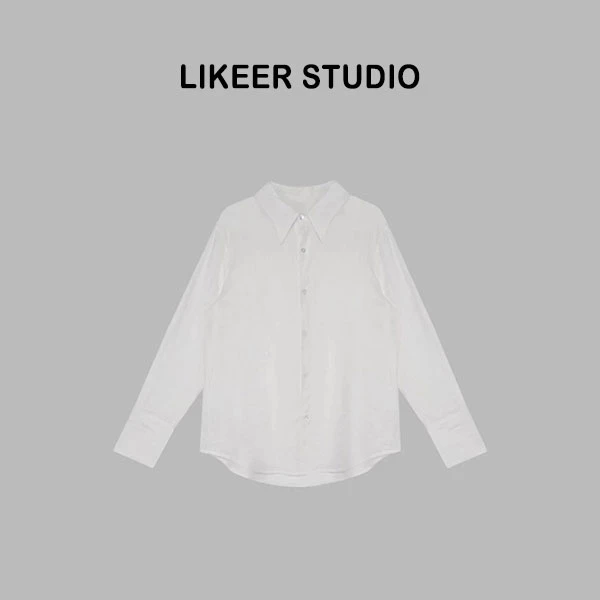 【苎麻防晒衬衫】氛围感轻薄白色衬衫女宽松微透轻奢外套上衣S637