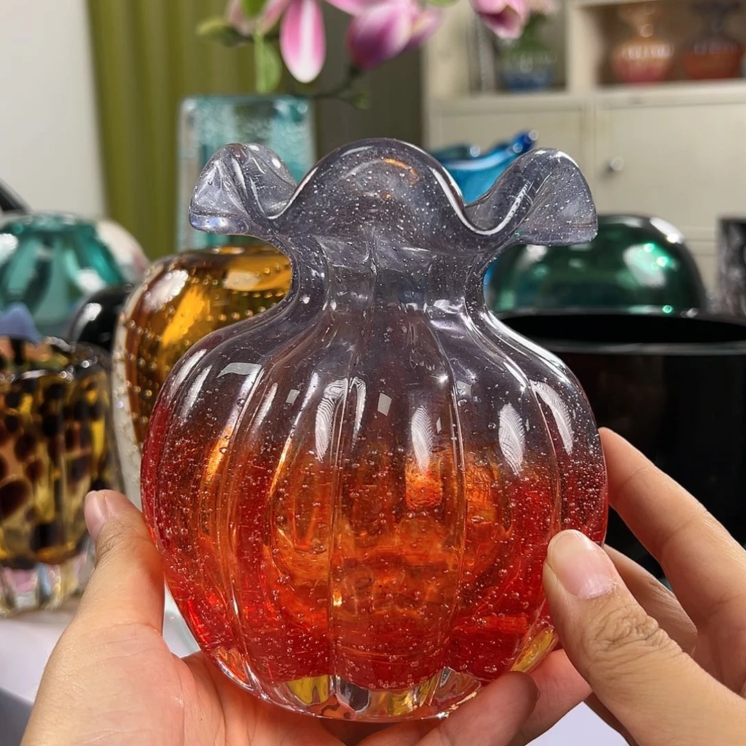 高13琉璃花瓶紫色红色