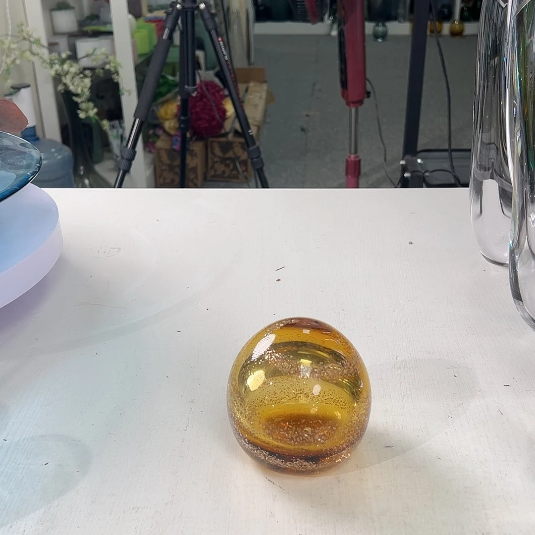 高10琥珀金云母水晶琉璃球
