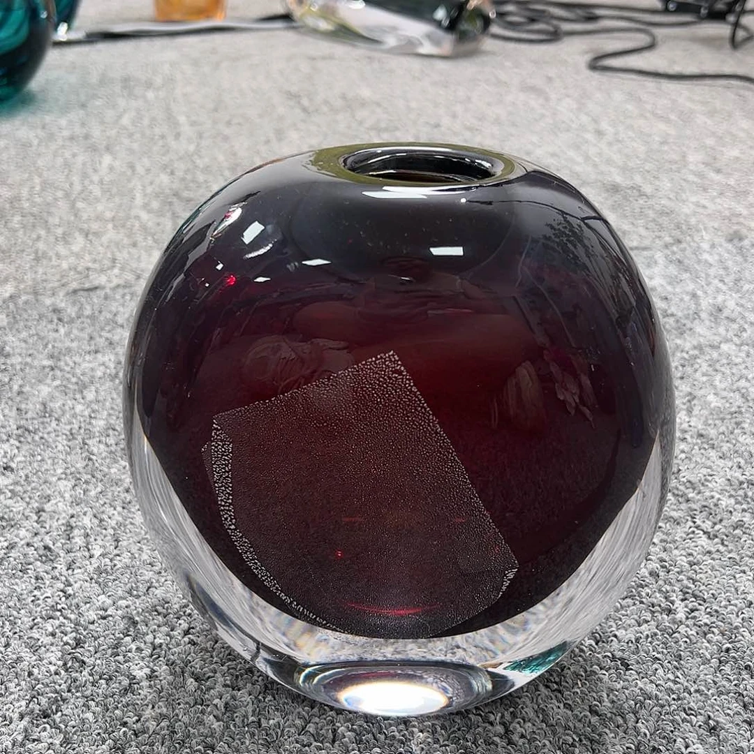 酒红色银箔圆扁高20口4