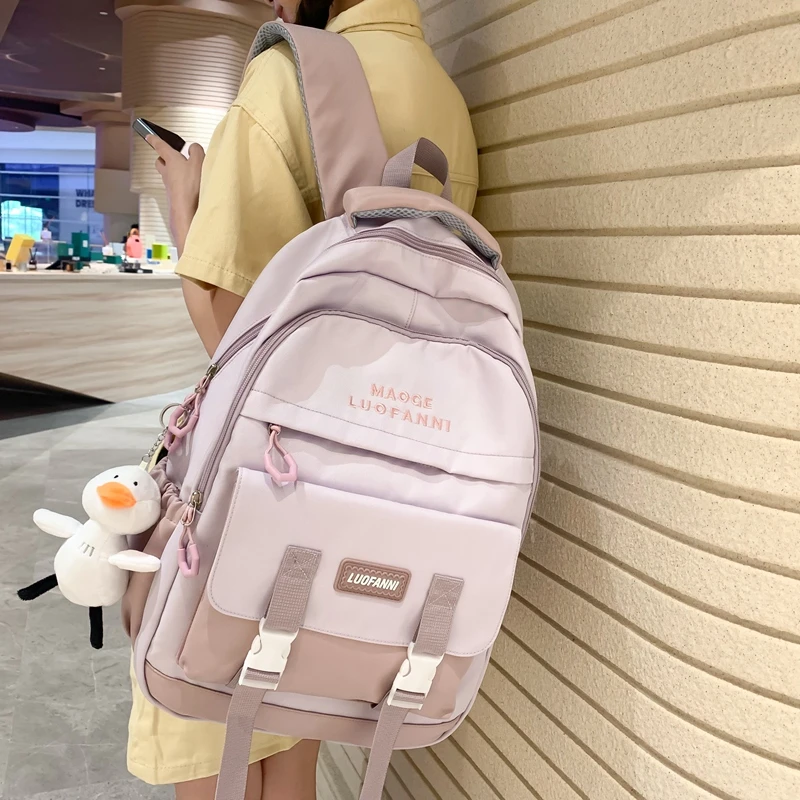 书包女2023新款ins风日系大容量双肩包初中生高中生小学生潮背包