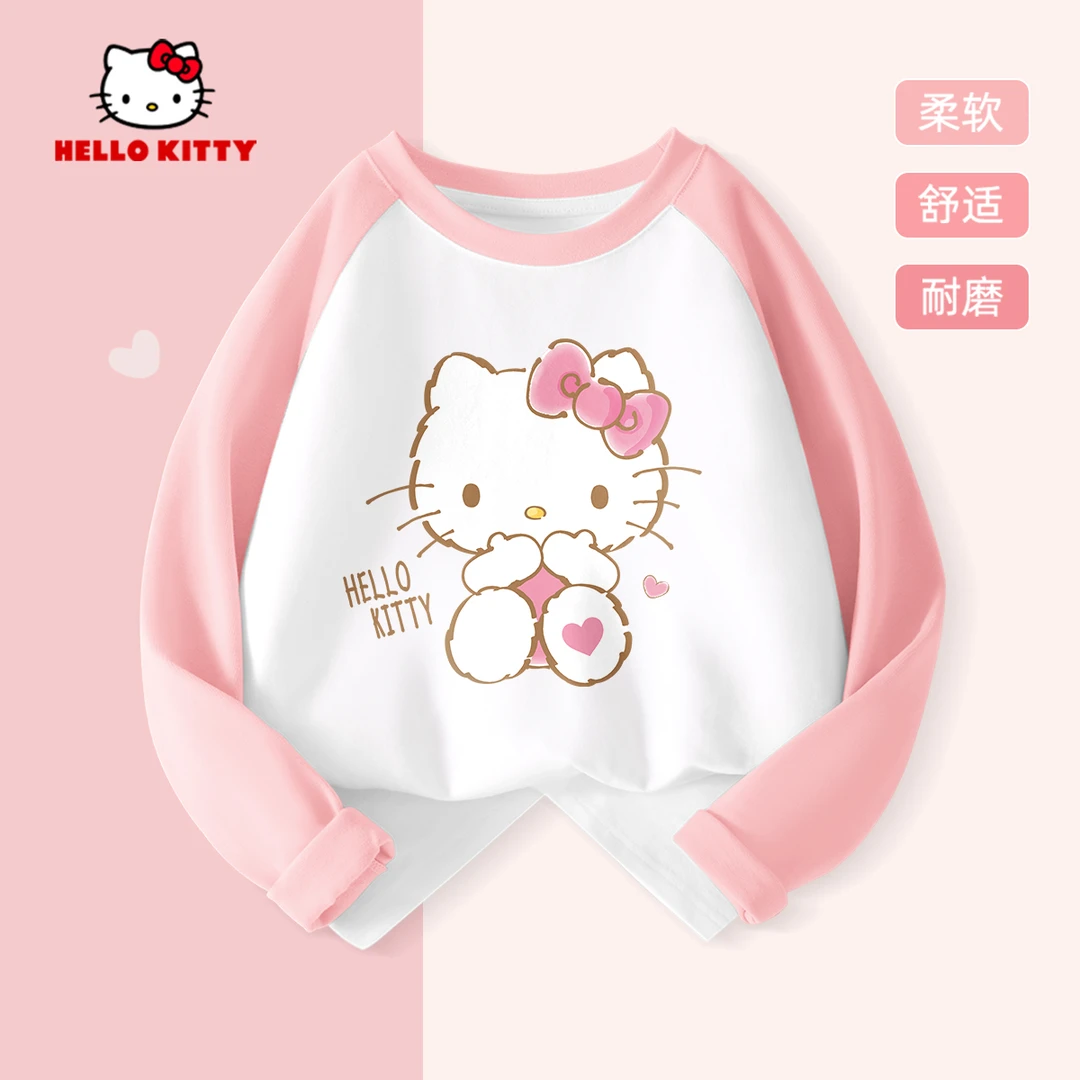 Hello Kitty女童打底衫2025新款凯蒂猫小女孩上衣儿童纯棉长袖t恤