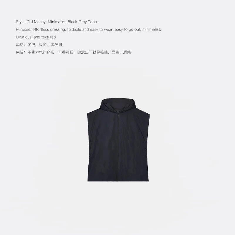 22 白鸭绒兜帽拉链马甲女 YLM00365