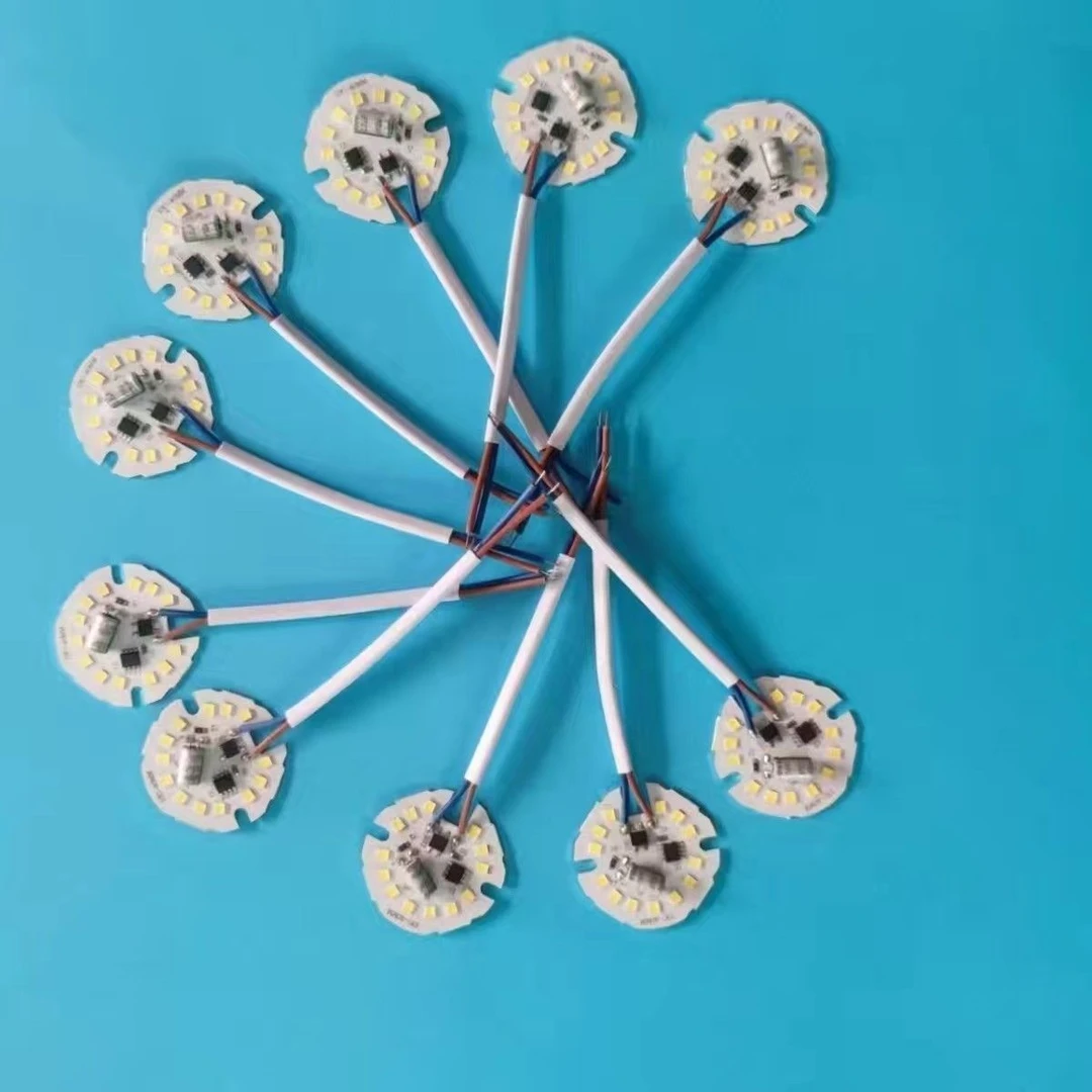 220V/220伏免驱动5W高亮40mm白光DIY铝灯片筒灯和灯泡专用光源