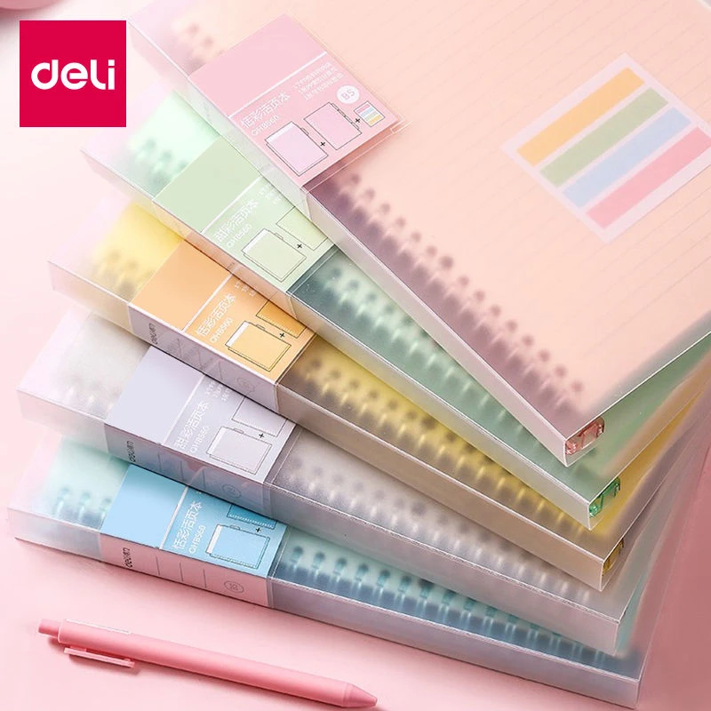 得力活页笔记本子记事本可替换内芯笔记本小清新学生错题方格线圈