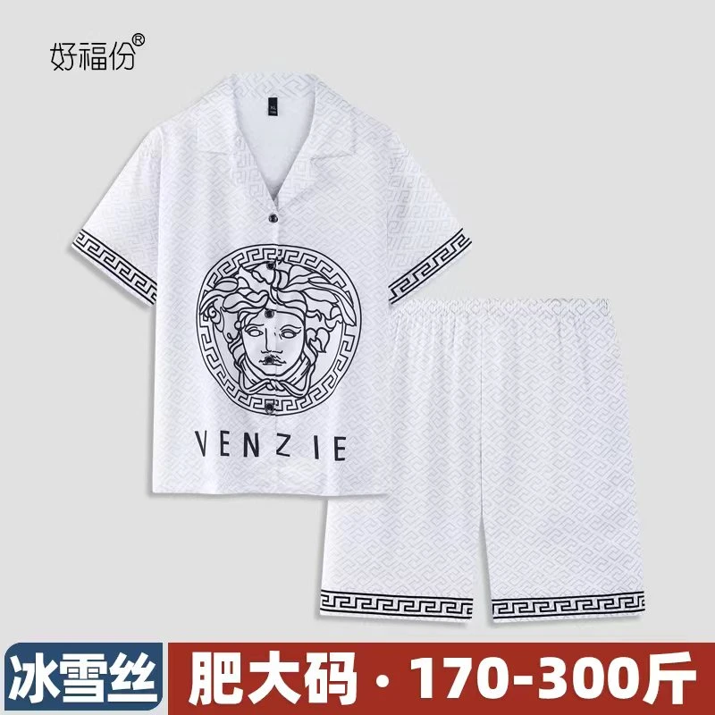 【大码】女神头像23143冰丝大码男士夏季睡衣家居服出门款薄款夏天