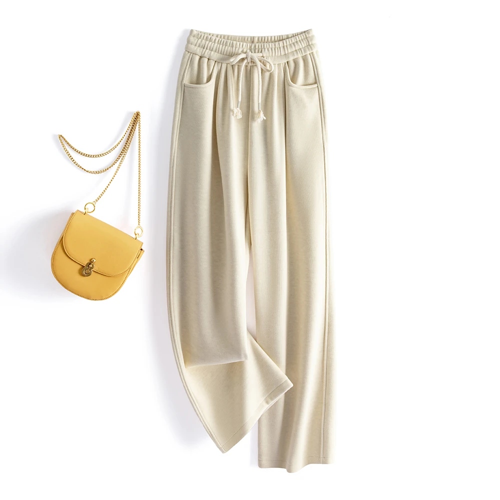 苏醒的乐园阔腿裤秋冬加绒直筒裤SXK32428时尚百搭显瘦修饰腿型