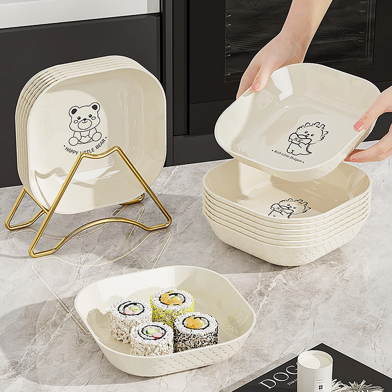 奶油风吐骨头盘碟家用吐骨碟垃圾收纳渣盘餐桌轻奢高端水果零食盘