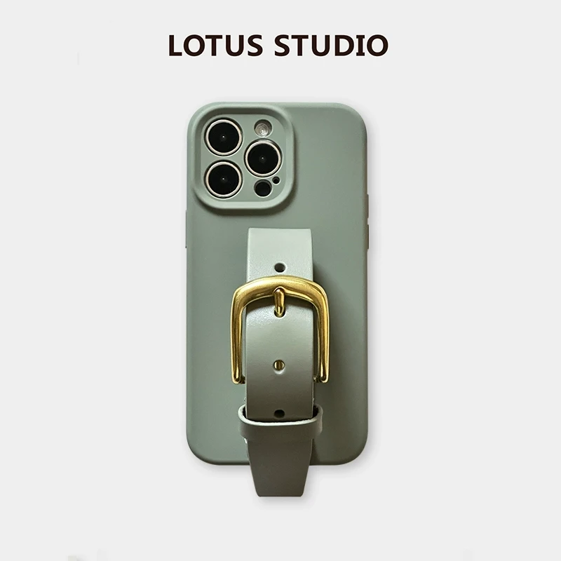 铜绿精孔液态硅胶牛皮腕带,iPhone16promax适用于苹果15/14手机壳