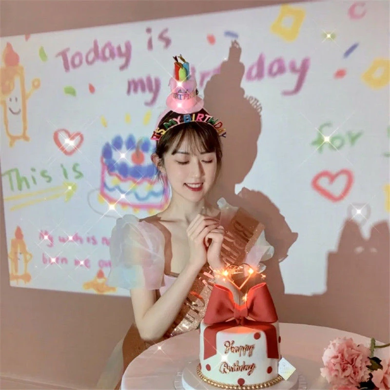 生日快乐投影灯韩国ins网红派对背景装饰拍照道具场景布置氛围灯