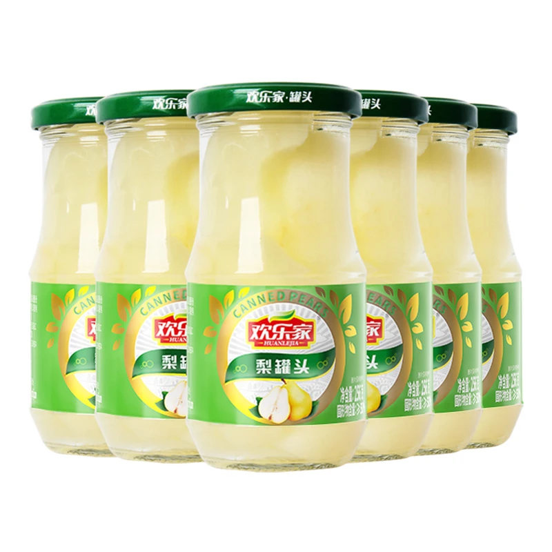 欢乐家雪梨罐头256g*6罐新鲜冰糖雪梨休闲食品梨子罐头水果整箱DX