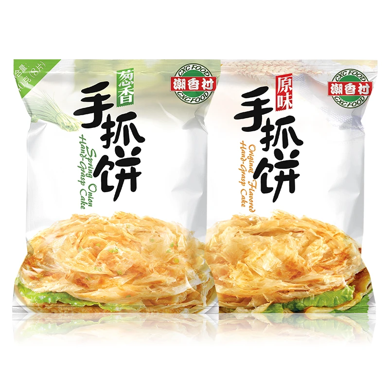 潮香村顺丰包邮MS原味/葱香24片手抓饼组合速冻冷冻半成品1920g