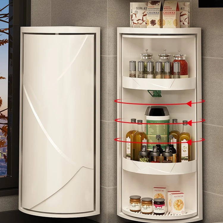厨房置物架调料调味品专用储物转角柜台面壁挂三角旋转收纳架神器