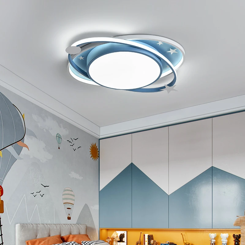 北欧儿童房灯创意男孩女孩卧室灯简约现代LED温馨浪漫卧室吸顶灯
