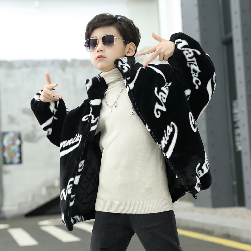 男童秋冬大衣2024冬季新款中大童帅气儿童加厚保暖中长款冬装外套