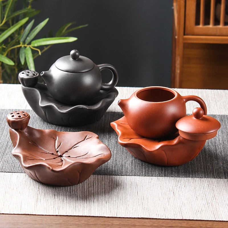 紫砂功夫茶套装中式家用简约干泡台可储水式茶盘茶托茶台茶海壶承