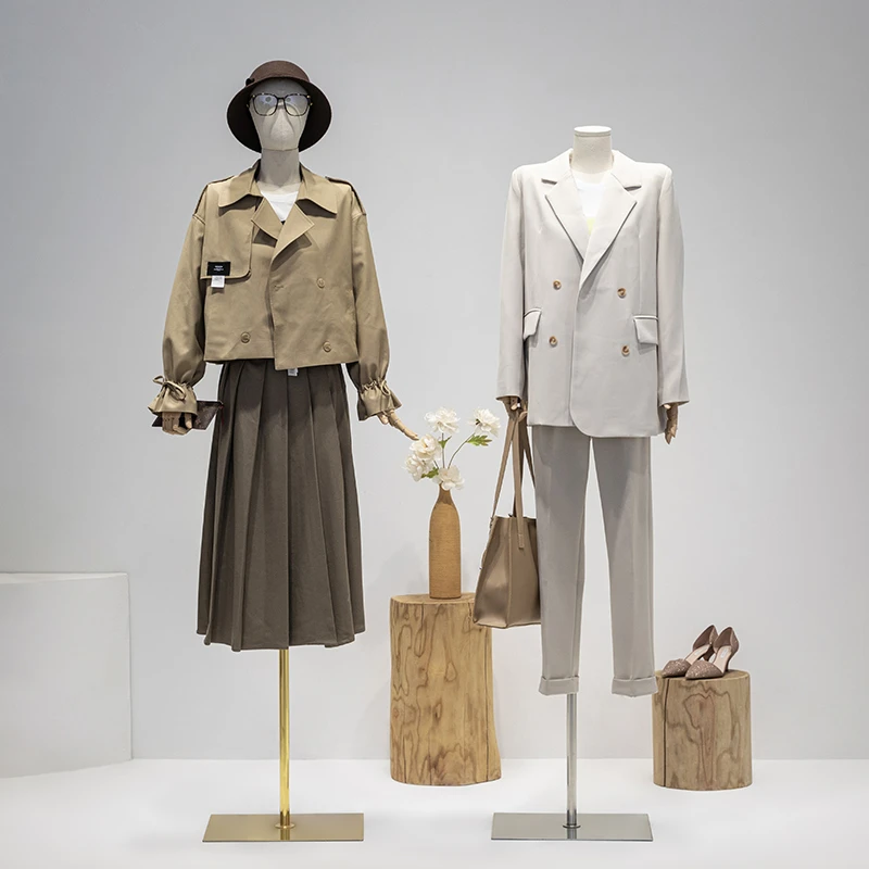 韩版平肩模特道具女半身人台服装店直角肩全身假人体架子展示架