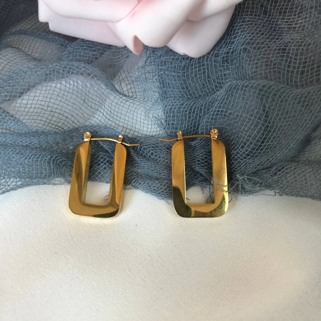 不锈钢耳饰 个性气质女法式摩登复古耳环百搭简约欧美时尚冷淡风