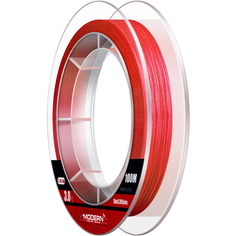 (现代钓具）中国红pe线主线路亚专用大马力线沉水远投顺滑大力马