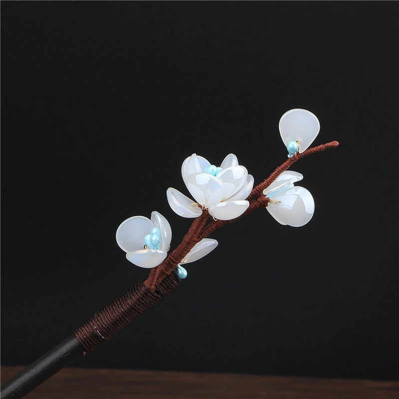 唐汉谷古风流苏梅花簪子汉服头饰古装盘发杆发簪手工百搭古典发钗