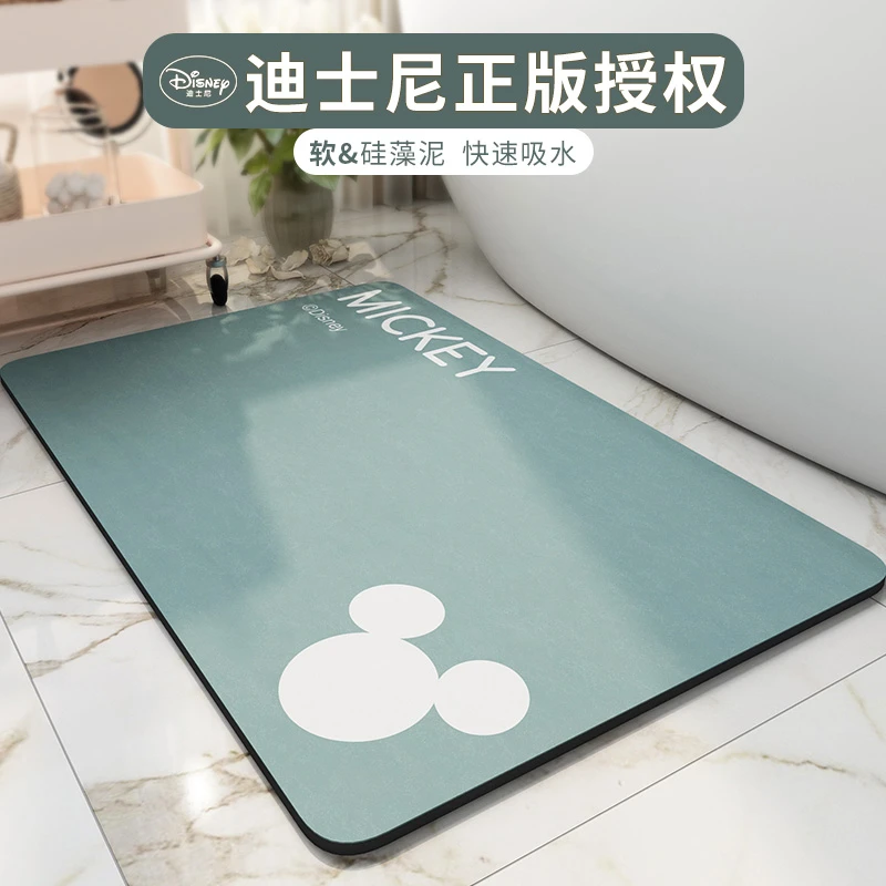 迪士尼硅藻泥浴室吸水地垫卫生间门口防滑垫家用厕所洗手间脚垫子