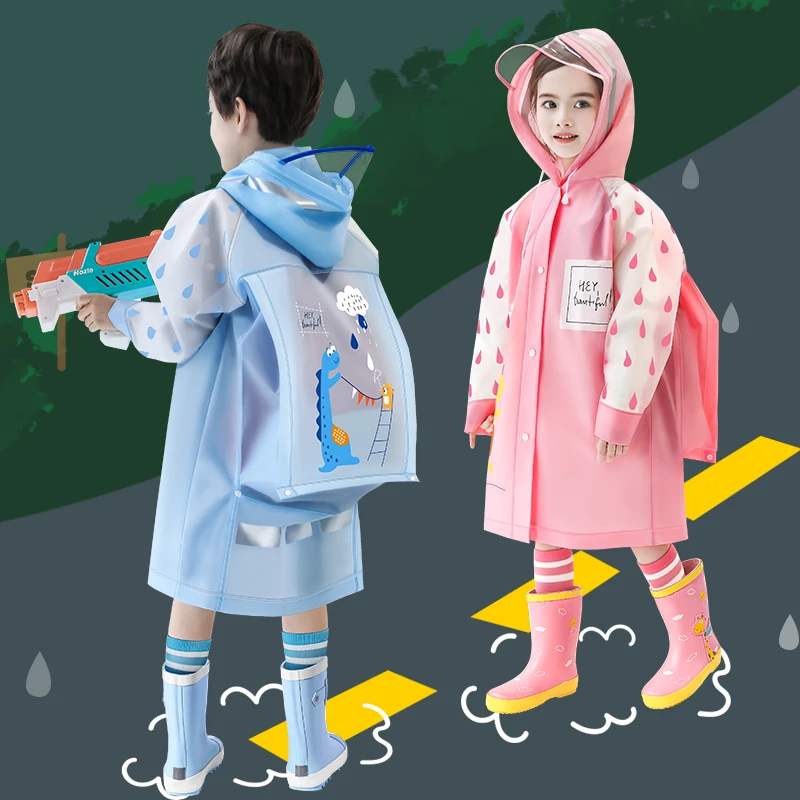 【甜甜仔01】儿童雨衣幼儿园小学生全身防水小孩上学书包雨披成人