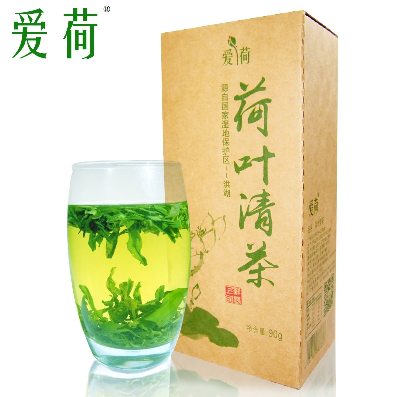 爱荷有机认证纯荷叶清茶90g洪湖手工炒制鲜嫩干花草茶荷叶茶