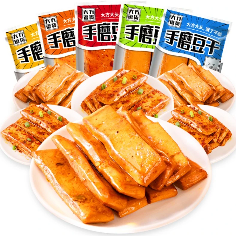 大方逗货手磨双条豆干1斤装小零食香辣豆腐干小袋装散装卤制弹嫩